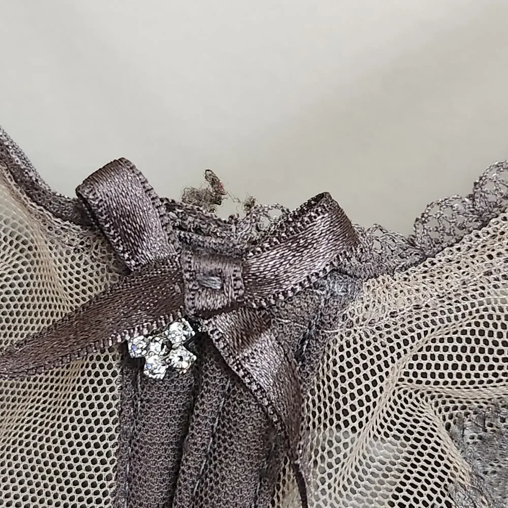 Wacoal Retro Chic Full Figure Underwire Bra 855186 Lace Bow Floral Beige SZ 36H